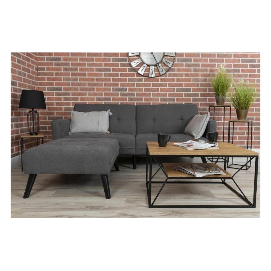 Mesa de centro BASICLOFT 40x80 cm negro/marrón