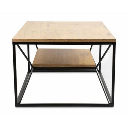 Mesa de centro BASICLOFT 40x80 cm negro/marrón