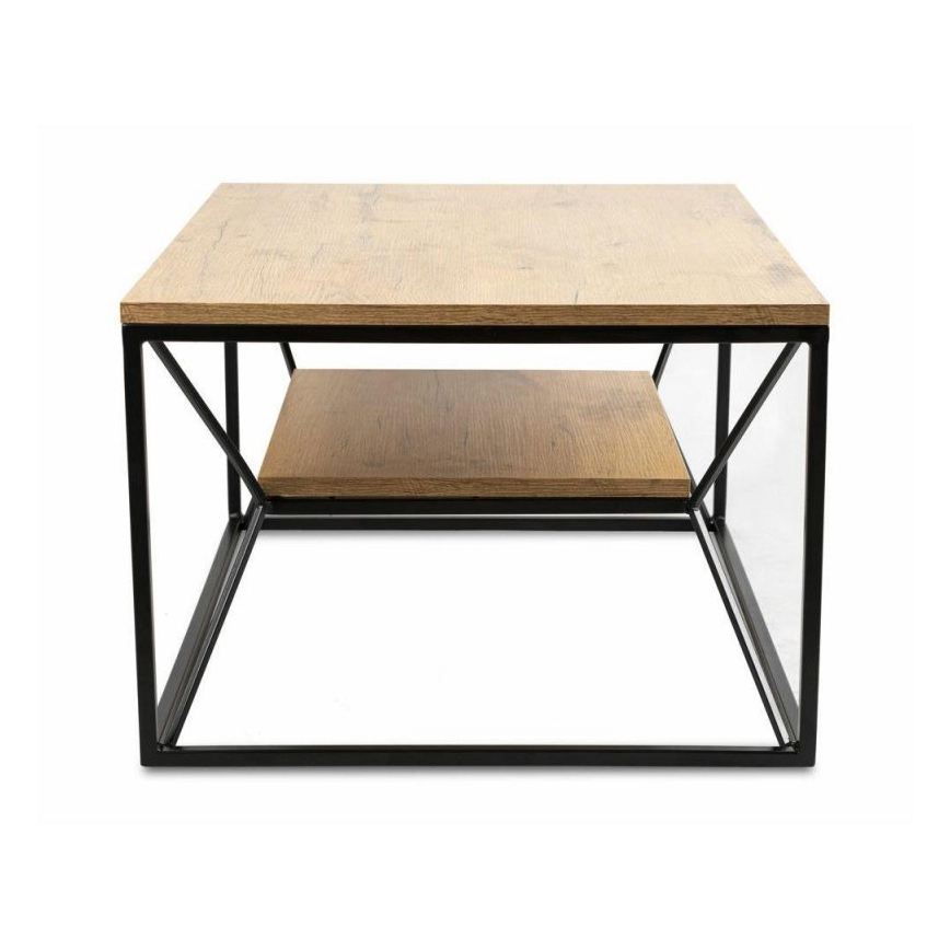 Mesa de centro BASICLOFT 40x80 cm negro/marrón