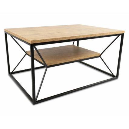 Mesa de centro BASICLOFT 40x80 cm negro/marrón