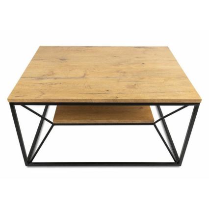 Mesa de centro BASICLOFT 40x80 cm negro/marrón