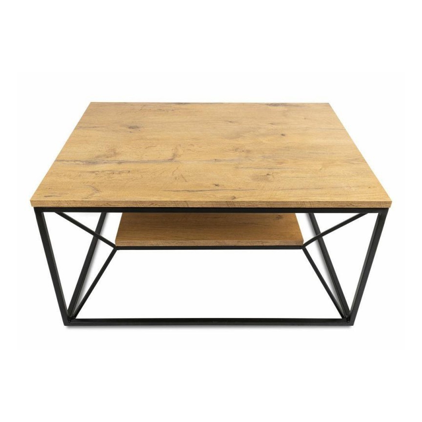 Mesa de centro BASICLOFT 40x80 cm negro/marrón