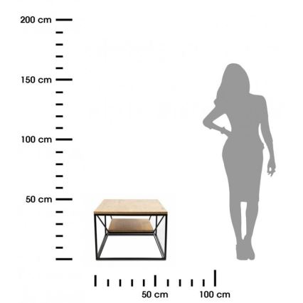 Mesa de centro BASICLOFT 40x80 cm negro/marrón