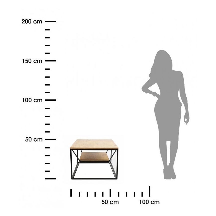 Mesa de centro BASICLOFT 40x80 cm negro/marrón