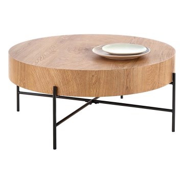 Mesa de centro BROOKLYN 37x80 cm natural roble/negro