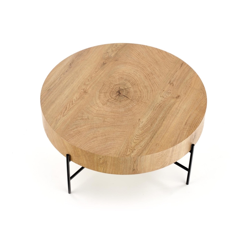Mesa de centro BROOKLYN 37x80 cm natural roble/negro