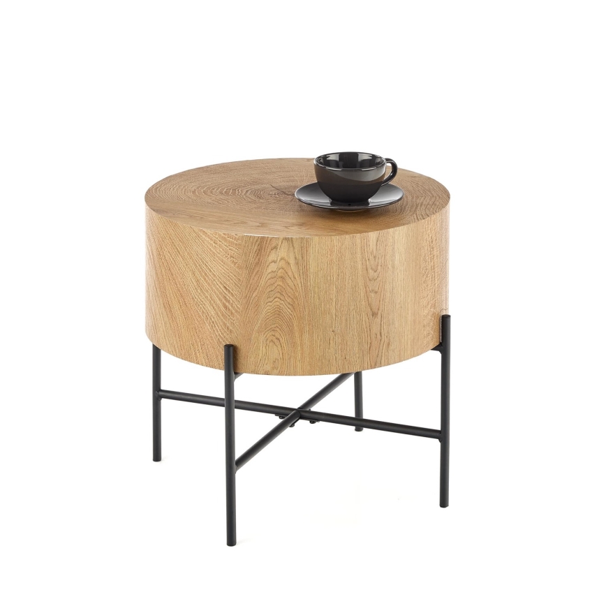 Mesa de centro BROOKLYN 45x45 cm negro/beige
