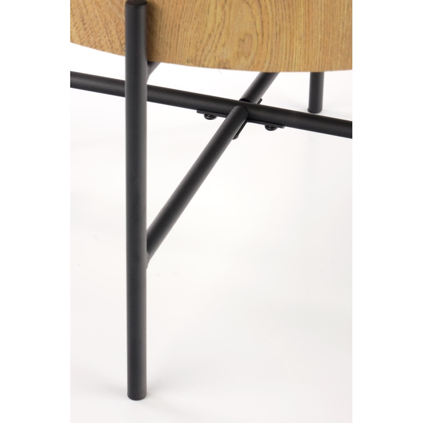 Mesa de centro BROOKLYN 45x45 cm negro/beige