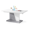 Mesa de centro/comedor plegable con tablero elevable NINO blanco/gris concreto