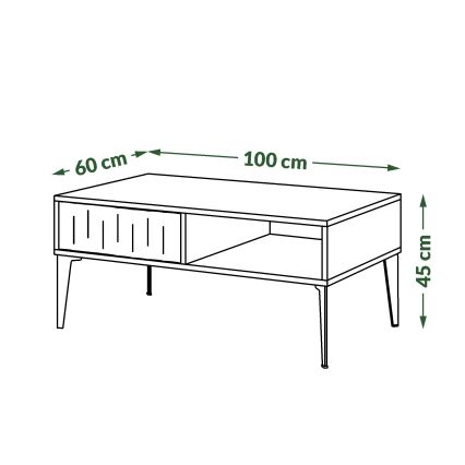 Mesa de centro con cajón RONJA taupe/negro