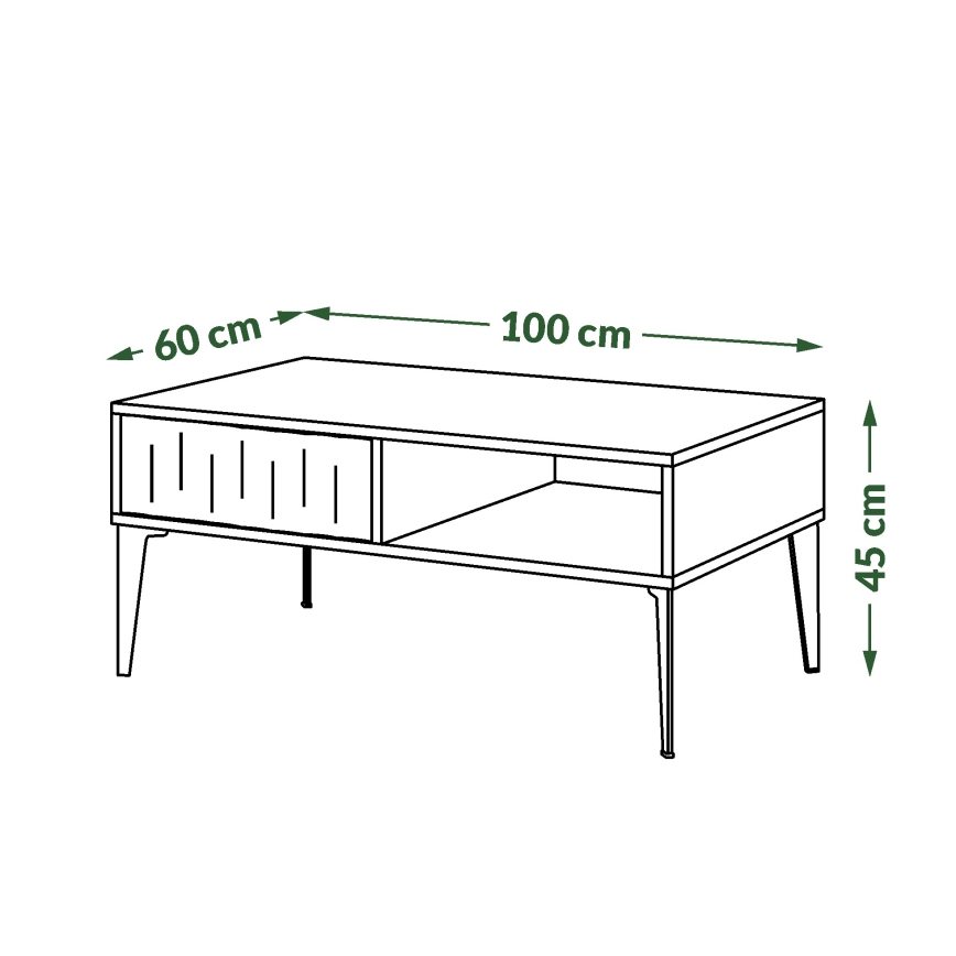 Mesa de centro con cajón RONJA taupe/negro