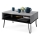 Mesa de centro con tablero elevable y estante HALIJA gris/negro