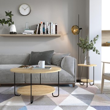 Mesa de centro CORRO 45x80 cm beige/negro