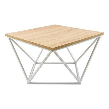 Mesa de centro CURVED 60x60 cm blanco/beige