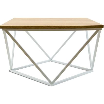 Mesa de centro CURVED 60x60 cm blanco/beige