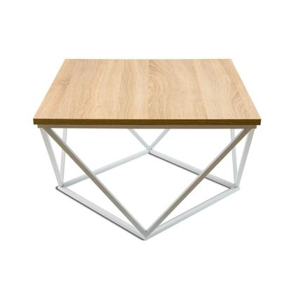 Mesa de centro CURVED 60x60 cm blanco/beige
