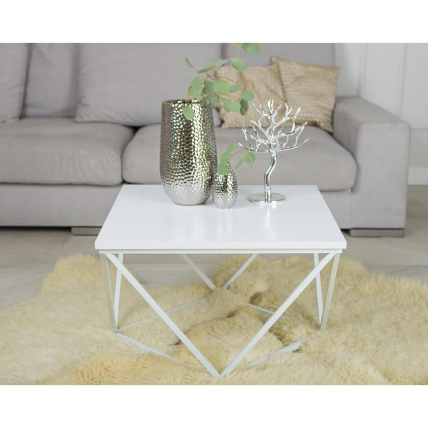 Mesa de centro CURVED 60x60 cm blanco
