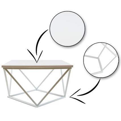 Mesa de centro CURVED 60x60 cm blanco