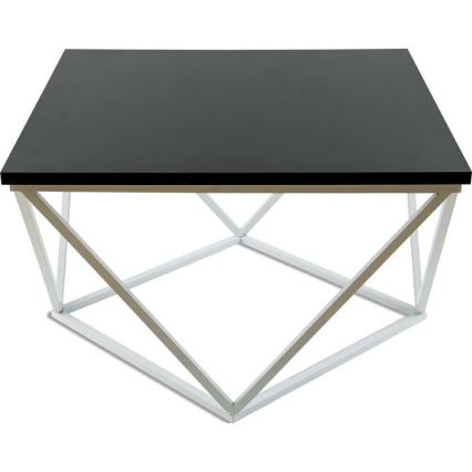 Mesa de centro CURVED 60x60 cm blanco/negro