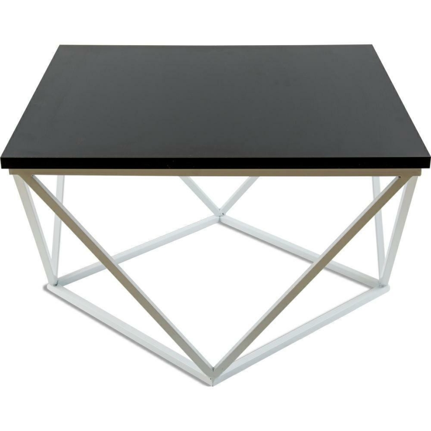 Mesa de centro CURVED 60x60 cm blanco/negro