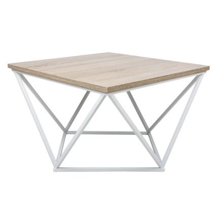 Mesa de centro CURVED 62x62 cm blanco/marrón