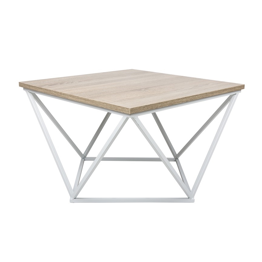 Mesa de centro CURVED 62x62 cm blanco/marrón