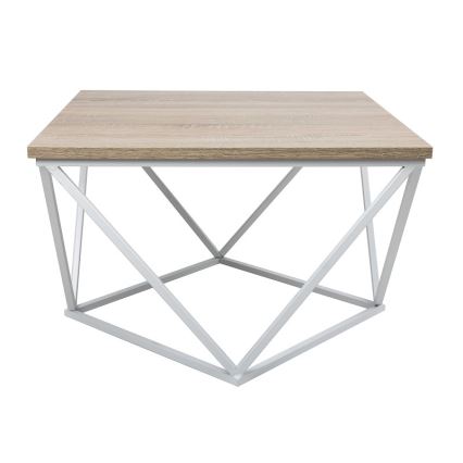 Mesa de centro CURVED 62x62 cm blanco/marrón