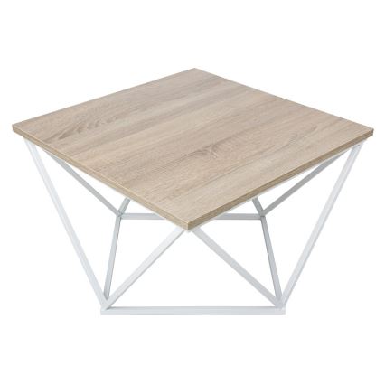 Mesa de centro CURVED 62x62 cm blanco/marrón