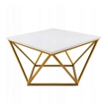 Mesa de centro CURVED 62x62 cm dorado/blanco