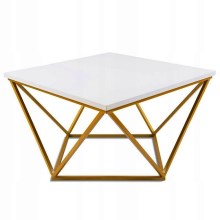 Mesa de centro CURVED 62x62 cm dorado/blanco