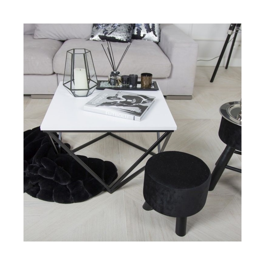 Mesa de centro CURVED 62x62 cm negro/blanco