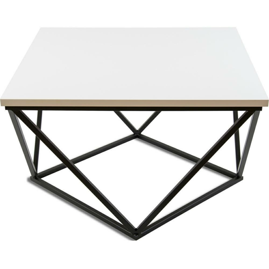 Mesa de centro CURVED 62x62 cm negro/blanco
