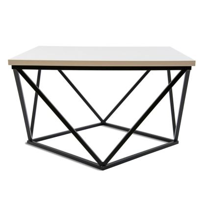 Mesa de centro CURVED 62x62 cm negro/blanco