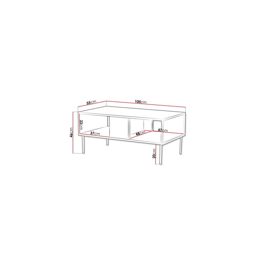 Mesa de centro DECO 46x100 cm nogal warmia