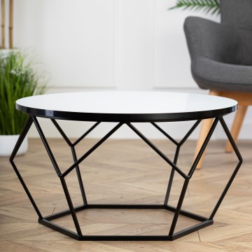 Mesa de centro DIAMOND 40x70 cm blanco/negro