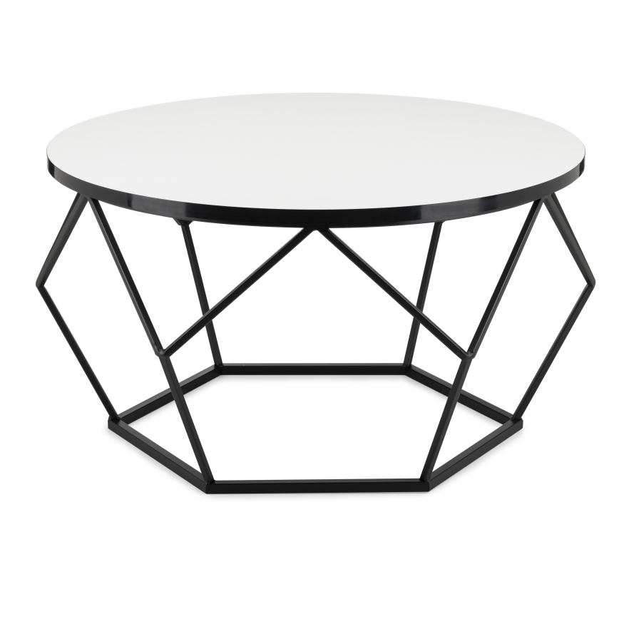 Mesa de centro DIAMOND 40x70 cm blanco/negro