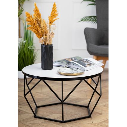 Mesa de centro DIAMOND 40x70 cm blanco/negro