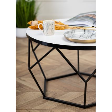 Mesa de centro DIAMOND 40x70 cm blanco/negro