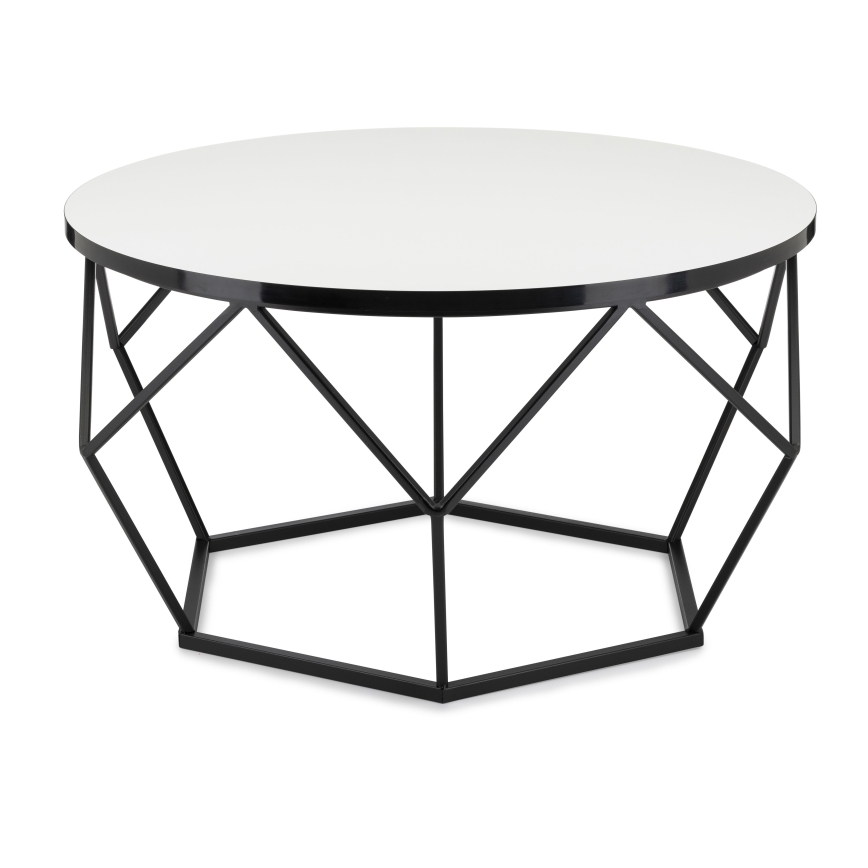 Mesa de centro DIAMOND 40x70 cm blanco/negro