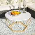 Mesa de centro DIAMOND 40x70 cm dorado/blanco