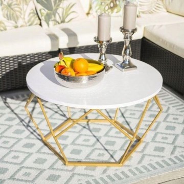 Mesa de centro DIAMOND 40x70 cm dorado/blanco