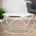 Mesa de centro DIAMOND 40x70 cm dorado/blanco