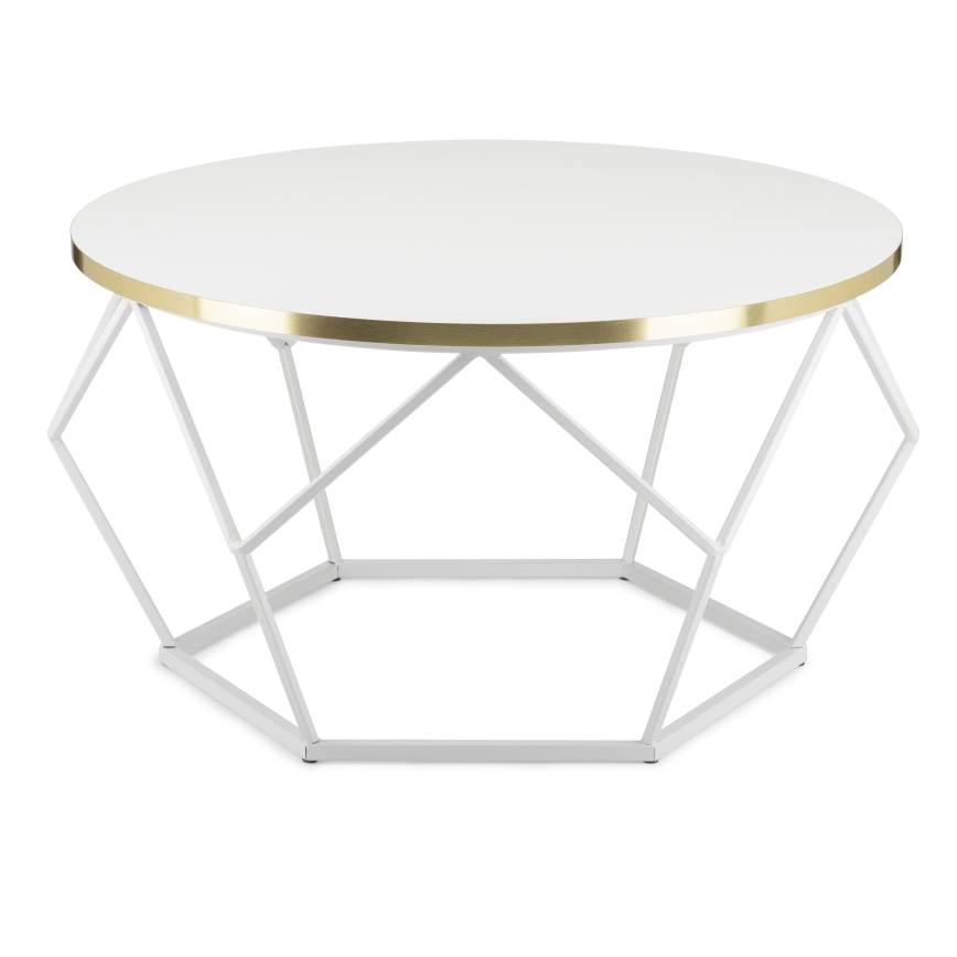 Mesa de centro DIAMOND 40x70 cm dorado/blanco
