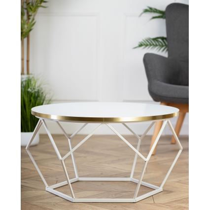 Mesa de centro DIAMOND 40x70 cm dorado/blanco