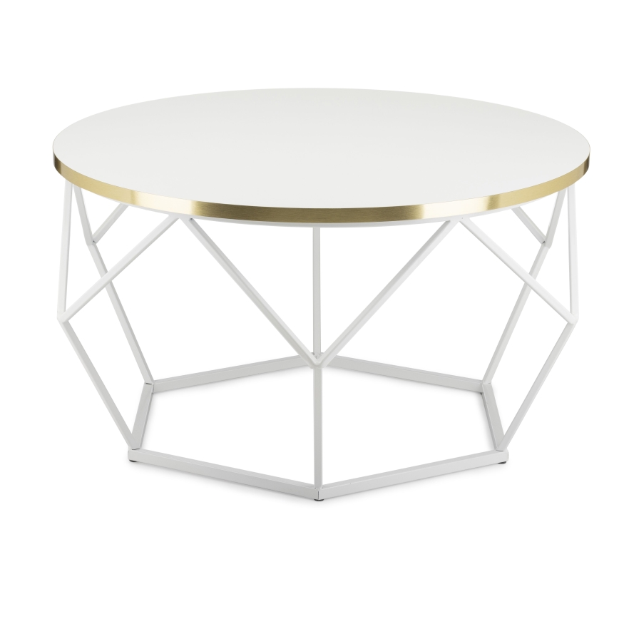 Mesa de centro DIAMOND 40x70 cm dorado/blanco