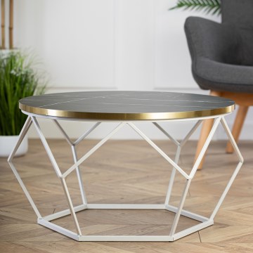 Mesa de centro DIAMOND 40x70 cm dorado/negro/blanco