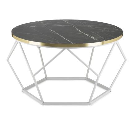 Mesa de centro DIAMOND 40x70 cm dorado/negro/blanco