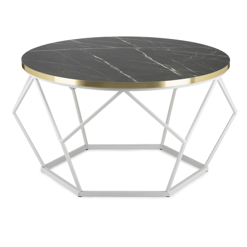 Mesa de centro DIAMOND 40x70 cm dorado/negro/blanco