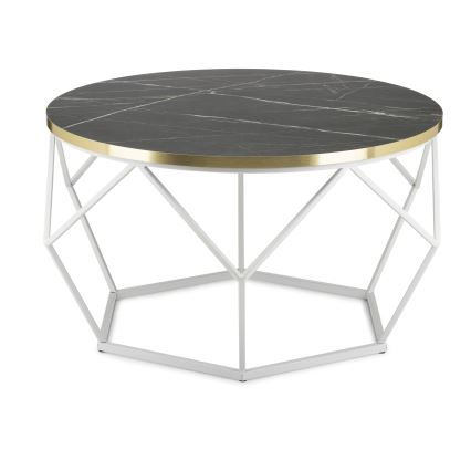 Mesa de centro DIAMOND 40x70 cm dorado/negro/blanco