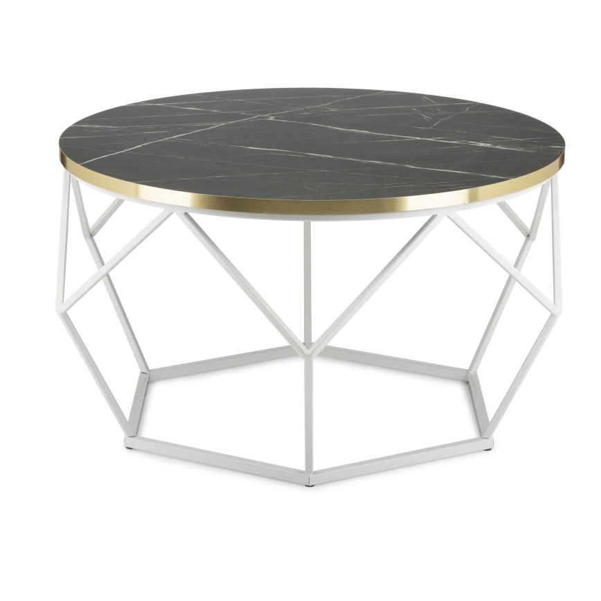 Mesa de centro DIAMOND 40x70 cm dorado/negro/blanco